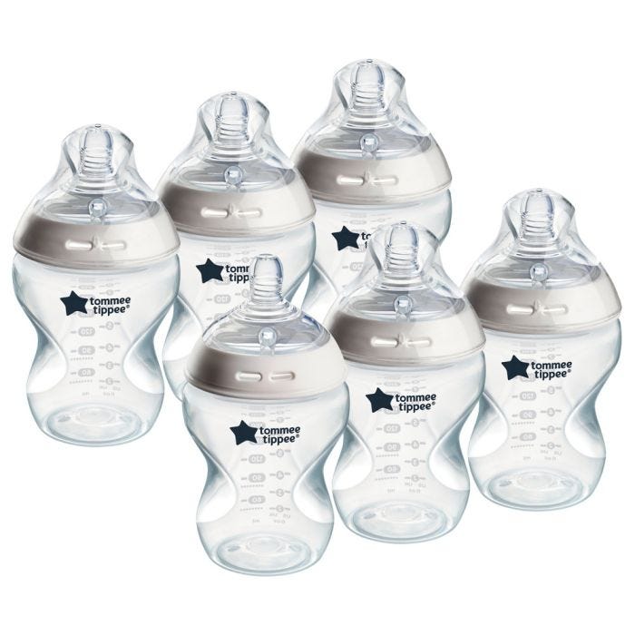 Natural Start baby bottles on a white background 