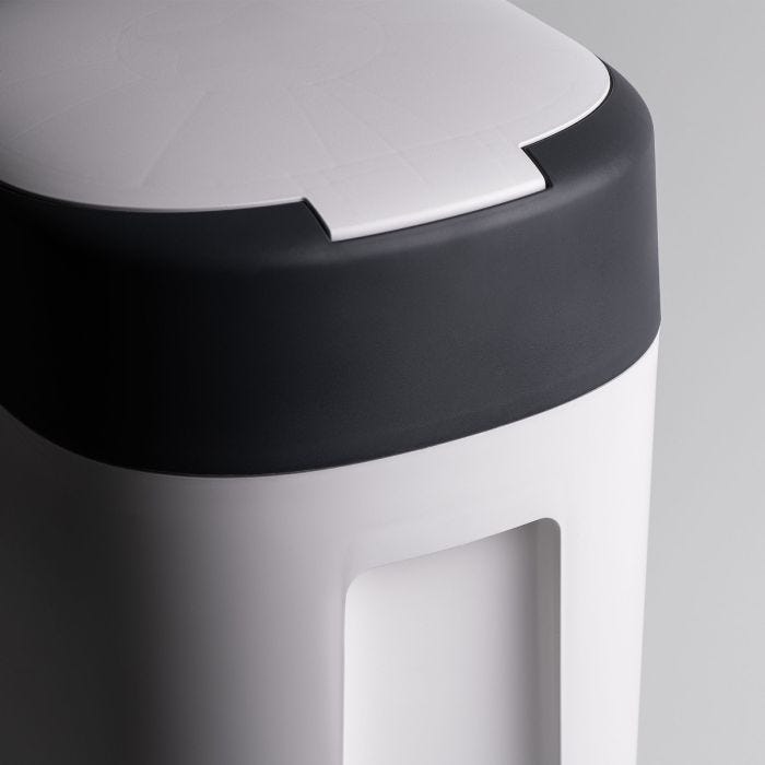 : Close up of a Twist and click bin on a light grey background