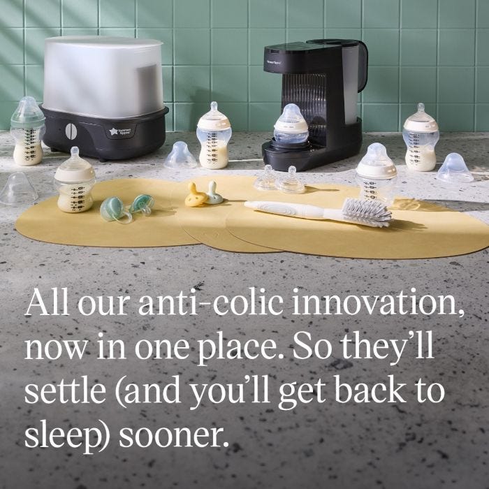 Complete Anti-Colic Feeding Bundle components arranged on a coloured background with product USP tagline   