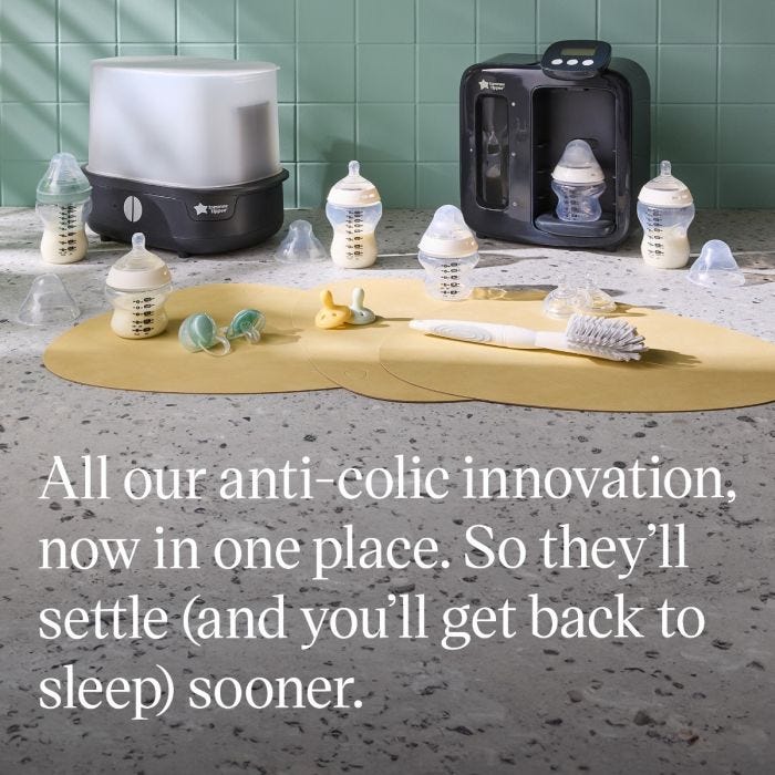 Complete Anti-Colic Feeding Bundle components arranged on a coloured background with product USP tagline   
