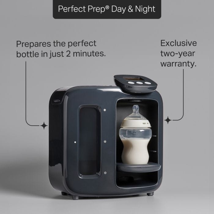 Perfect Prep Day and Night machine against a grey background with product feature pointers