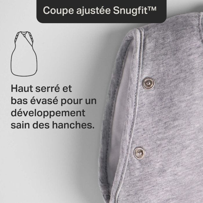 Gros plan des fermetures des bras du sac à langer avec un texte sur l&apos;ajustement.