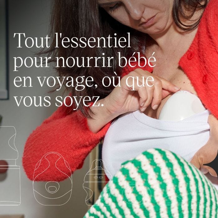 Image d&apos;une mère utilisant un tire-lait portable