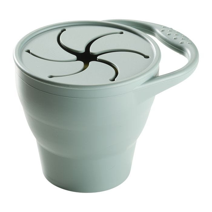 Collapsible snack pot against a white background