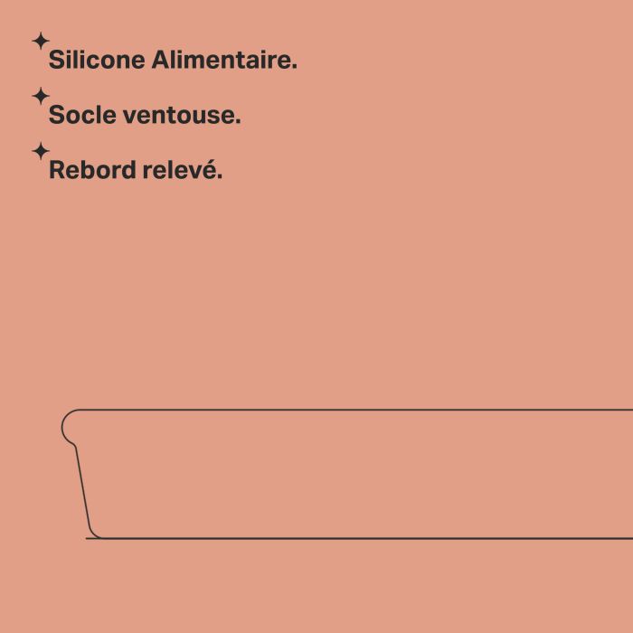 Plaque d&apos;aspiration en silicone EasiStick dessin des lignes clés avec points de repère