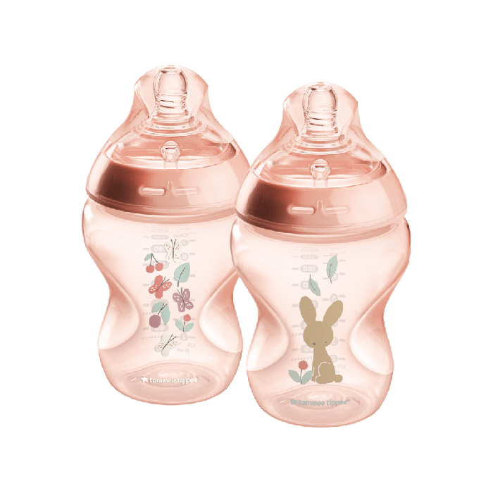 Natural Start baby bottles on a white background