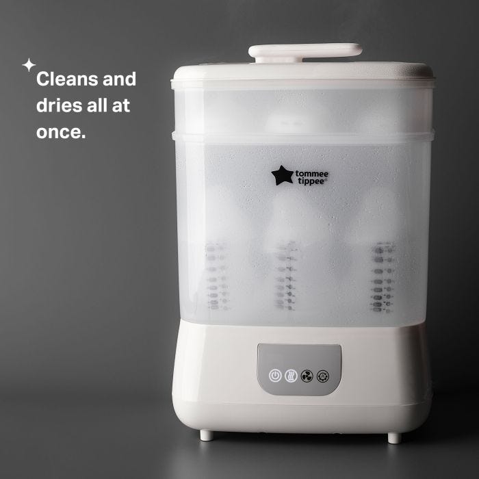 SteriDryer against a grey background with product USP tagline