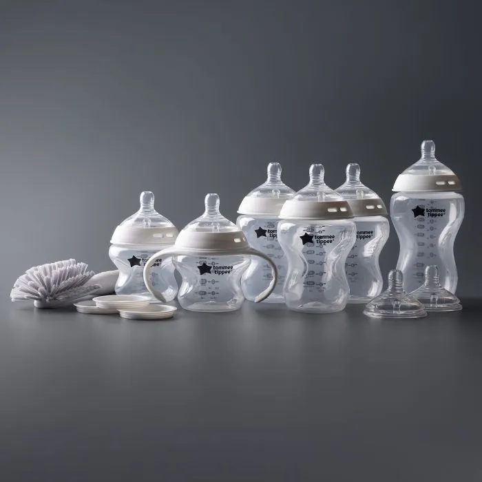 Wide shot of the Natural start bottles