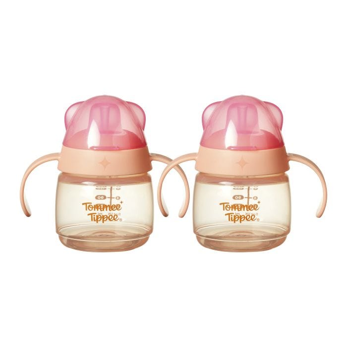 Two Tommee Tippee Transition Spout Cups against a white background