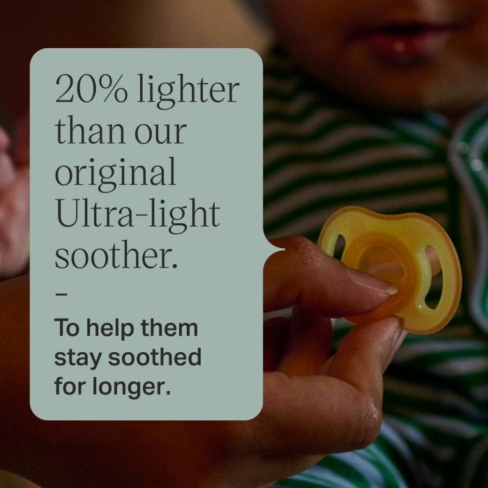 Close-ups of Night Glow soothers