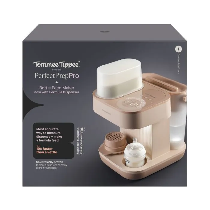 Tommee Tippee Nutmeg Perfect Prep Pro packaging box against a white background
