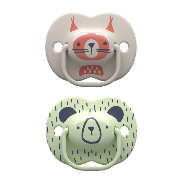 pacifiers on a white background