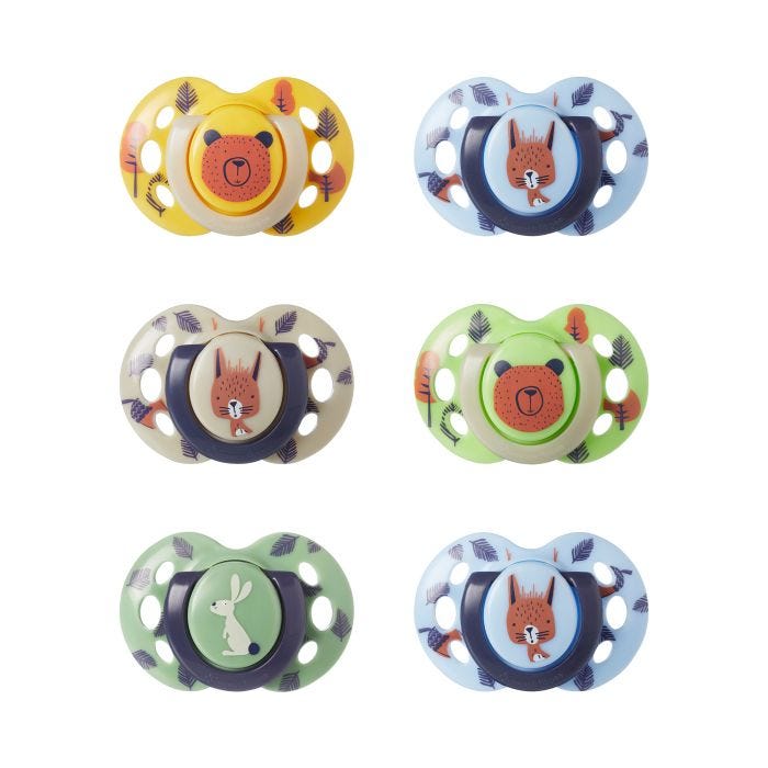 Soothers on a white background