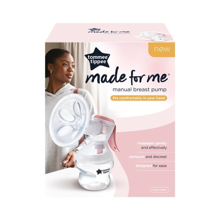 Tommee Tippee Manual Breast Pump packaging on a white background.