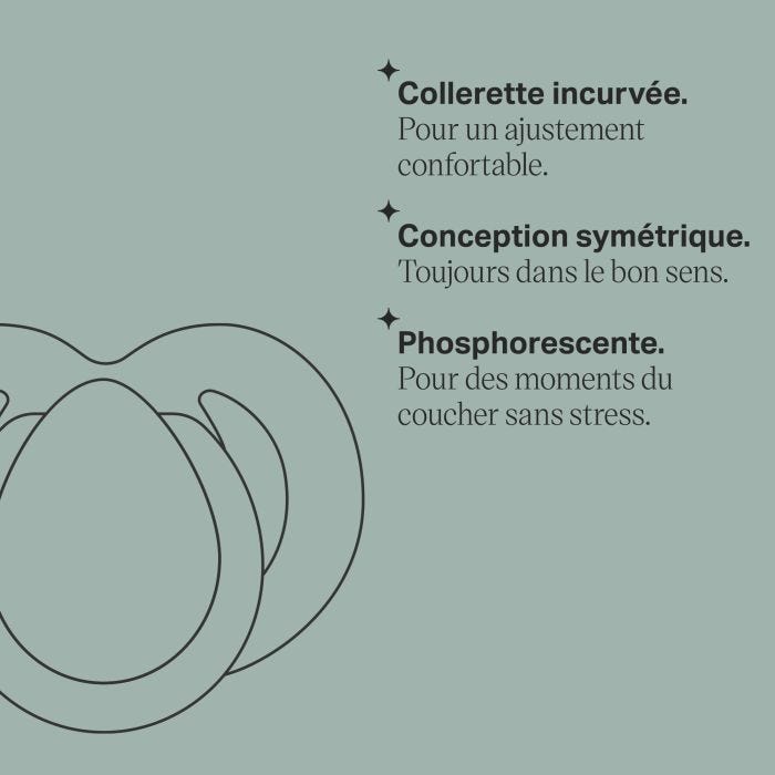 Dessin de la sucette à côté d&apos;une liste de caractéristiques clés