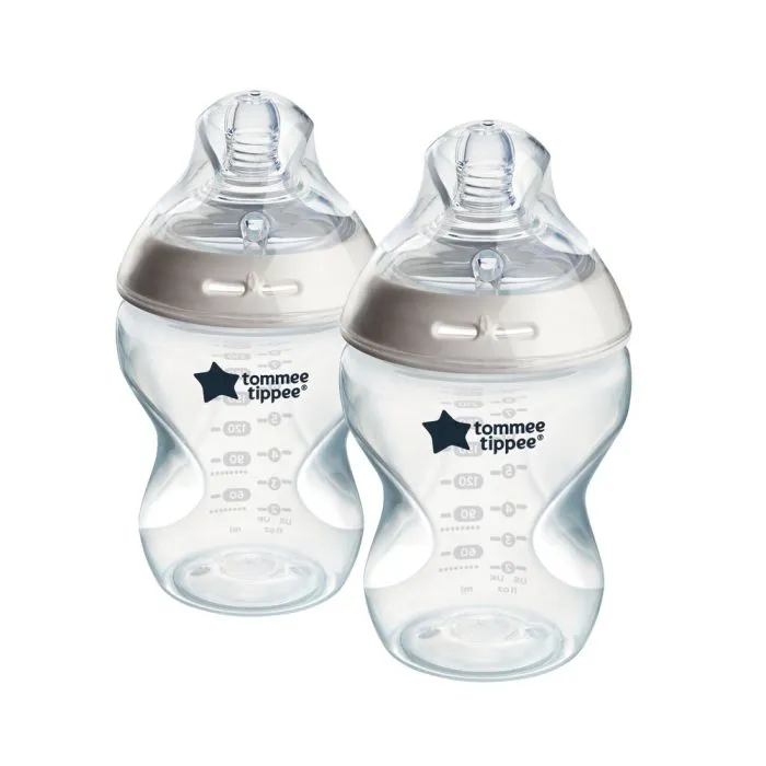 Natural Start baby bottles on a white background