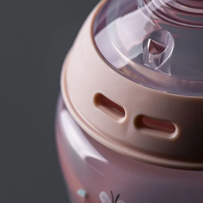 Close up of sterilizing vents on the Natural Start baby bottle ring.