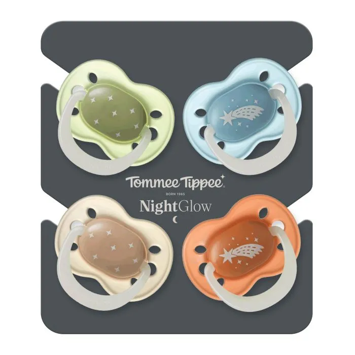 NightGlow soothers in packaging on a white background.