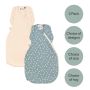 The Original Grobag Navy Speckle & Pink Petal Swaddlebag Twin Pack 0-6m