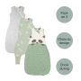 gigoteuse avec Pippo endormi de couleur grise et steppee grofriend woodland sur fond blanc avec lot de 3, choix des motifs et tog en médaillons