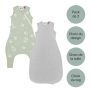 gigoteuse grise et steppee woodland sur fond blanc avec lot de 2, choix de motifs et tog en médaillons