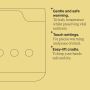 Multiwarm bottle warmer keyline drawing with product feature bullet points
