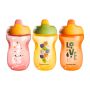 Three sippee cups against a white background