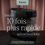 Machine Perfect Prep sur fond rose avec texte en surimpression sur les caractéristiques du produit
