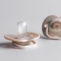 pacifiers on a grey background