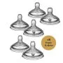 Six Closer to Nature Bottle teats on a white background with a x6 from 0-6m+ roundel