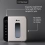 UV steriliser against a grey background with product feature pointers