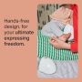 Parent expressing from one breast and breastfeeding baby from the other.