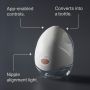 Front facing Wearable Breast Pump with key features pointers.