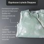 Gigoteuse écologique dotée d&apos;une fermeture éclair pour faciliter le changement de couche, fabriquée à partir de matériaux recyclés et certifiée OEKOTEX® 100.