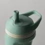 Close up of the spout on a teal insulated sporty spout cup against a light grey background