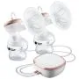 Double electric breast pump with power unit on white background