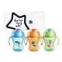 Three sippee trainer cups with their packaging box against a white background