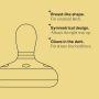 Key line of breast like night pacifier with features listed next to it