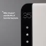 Close up of UV steriliser&apos;s digital display with USP tagline