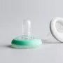 Pacifiers on a grey background