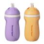 Two sporty straw cups on a white background