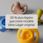 Texte de présentation devant quatre sucettes StayPut ultra-légères.