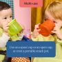 Split screen of two toddlers drinking from Tommee Tippee First Cups