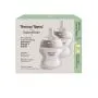 Packaging box for two Tommee Tippee Natural Start Silicone Coated Glass Bottles against a white background