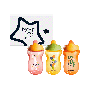 Three sippee cups and their packaging box against a white background