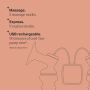 Double electric breast pump key line drawing with bullet points