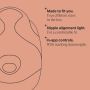 Line drawing of the wearable breast pump with key feature bullet points