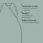 Swaddle Bag keyline drawing with feature bullets