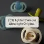 Two night glow and two StayPut soothers behind feature text.