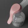 Aerial shot of the manual pump&apos;s narrow neck and ergonomic handle.